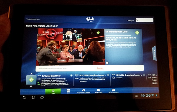 Live televisie kijken op tablet iPad