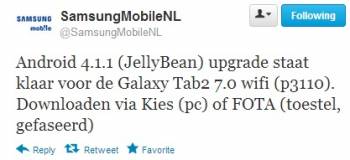 Samsung Galaxy Tab 2 7.0 update Android 4.1 Jelly Bean