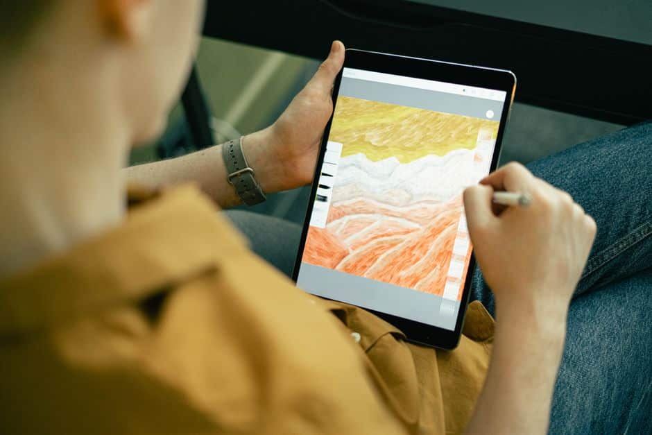 Digitaal tekenen op een tablet met stylus