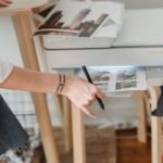 Draadloze printer in een thuiswerkplek